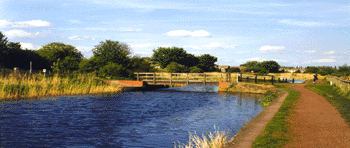 View Past Ditchfield Farm Bridge along Sankey Canal.